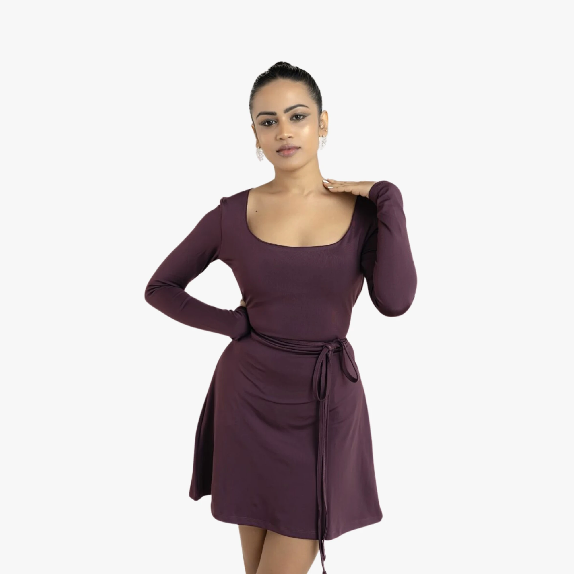 Cara Solid Scoop Mini Dress