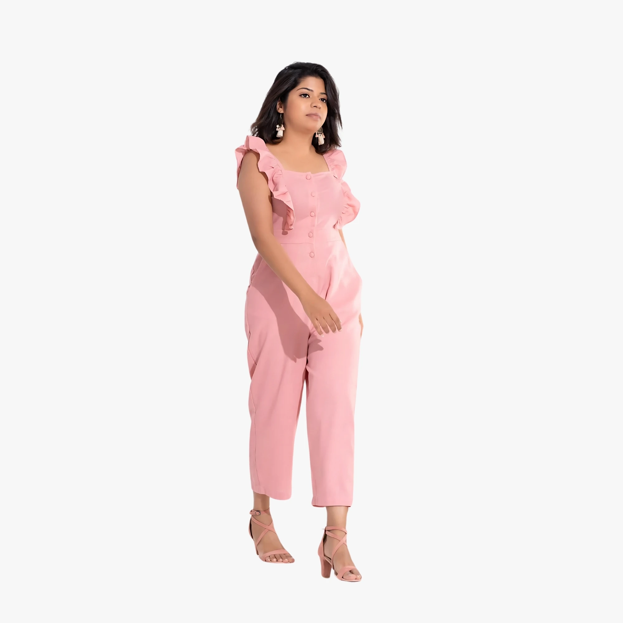Ruffled Short Sleeve Jumpsuit